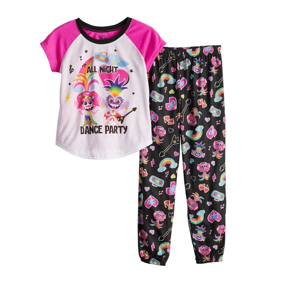 Girls DreamWorks Trolls Top & Bottom Pajama Set